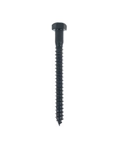 Black Stainless 4" x 3/8 Hex Head Lag Screw, Box 25