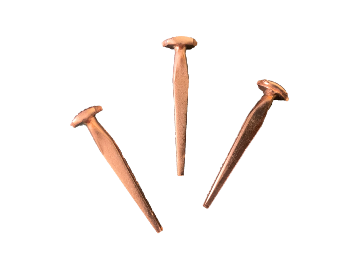 1-1/2" Square Cut Boat Nail, Copper Plated, 3-Pack